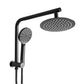 Shower Head High Pressure Set Rain Round - Black