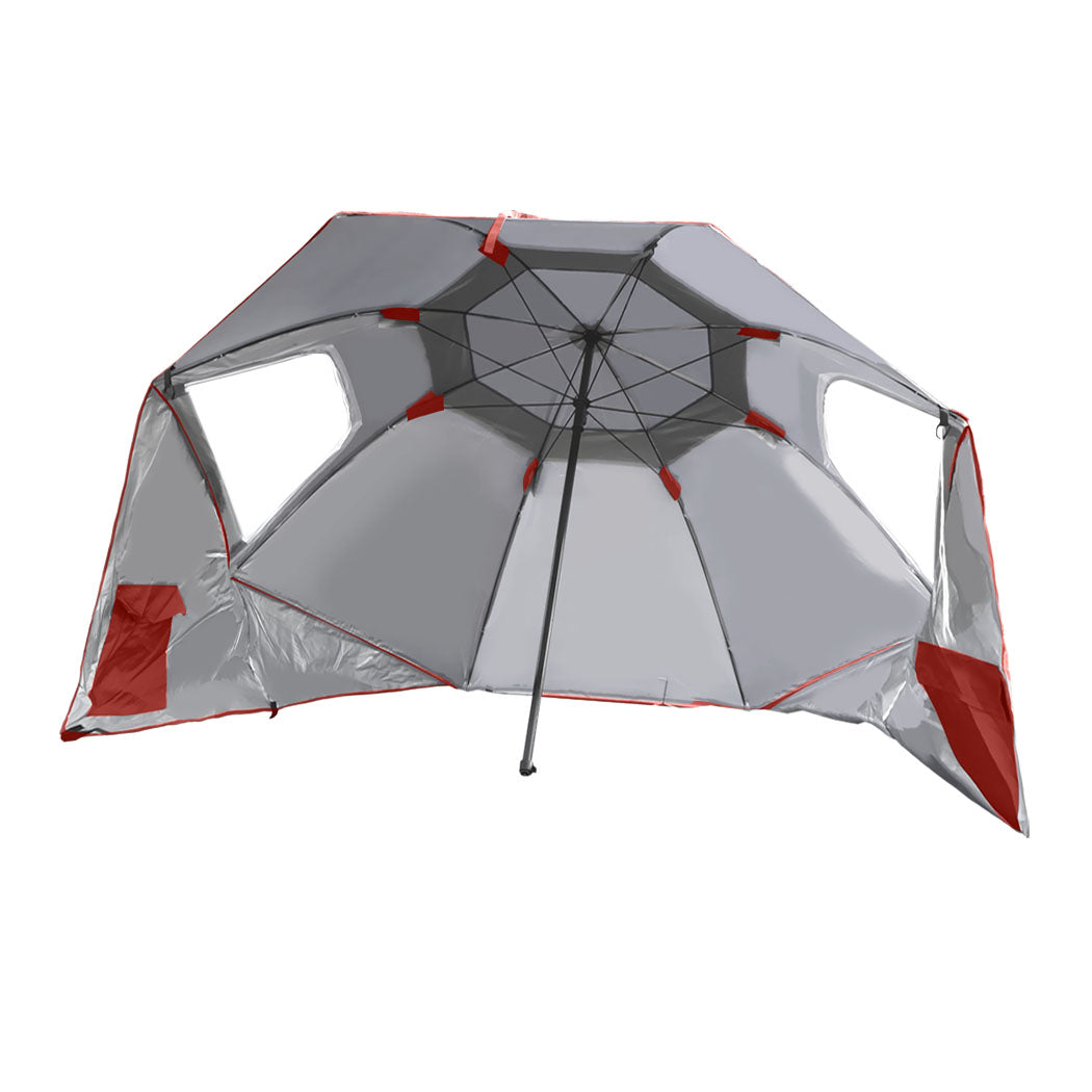 2.33m Nanakuli Outdoor Umbrella Beach Sun Shade Garden Shelter - Red