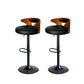 85cm Leipzig Bar Stools Kitchen Gas Lift Wooden Beech Stool Chair Swivel Barstools - Black