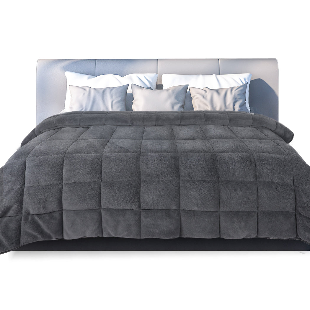 King Dreamz Quilt Doona Comforter Blanket Grey