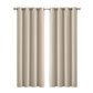 Set of 2 132x213cm Blockout Curtains Panels 3 Layers - Beige