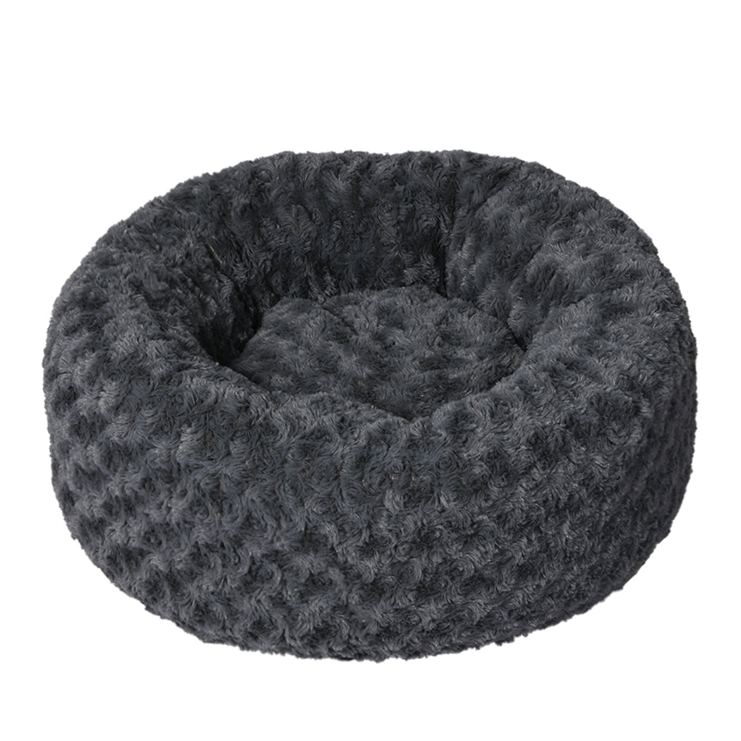 SMALL Cat Beds Calming Warm Soft Plush - Dark Grey