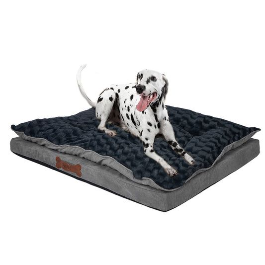 LARGE Dog Beds Calming Pet Removable - Grey