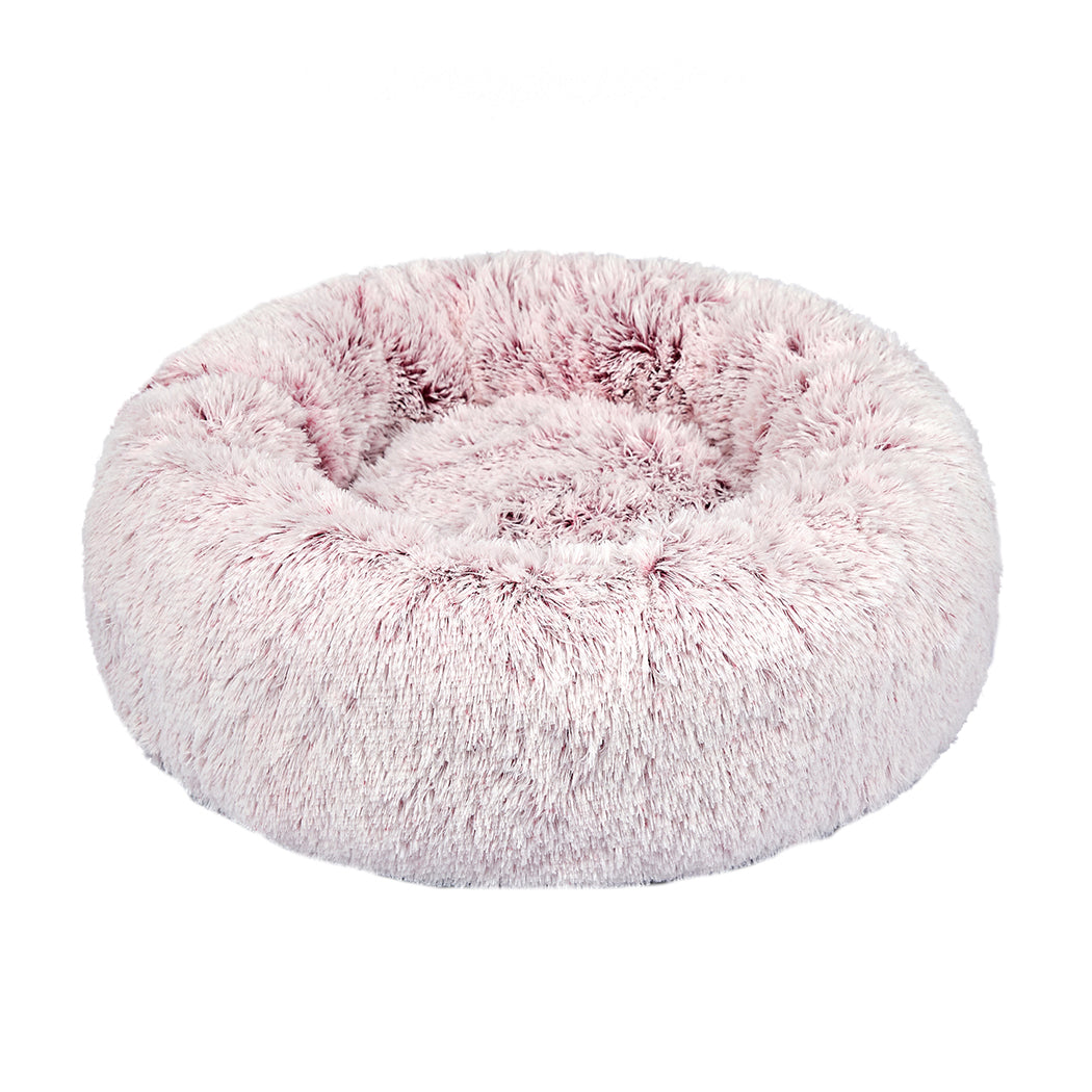 Foxhound Dog Beds Pet Cat Donut Nest Calming Mat Soft Plush Kennel - Pink XLARGE