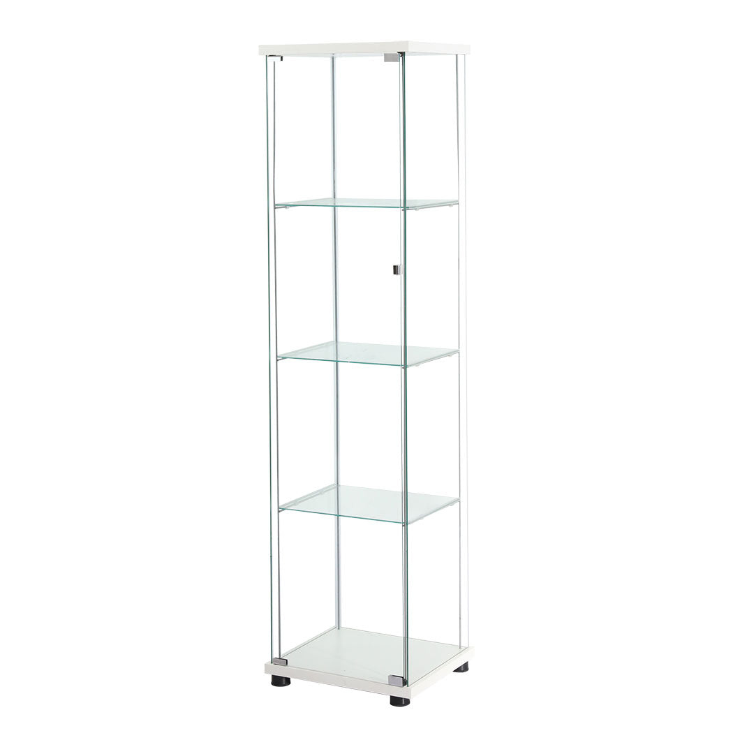 Stacked Display Cabinet Tempered Glass White