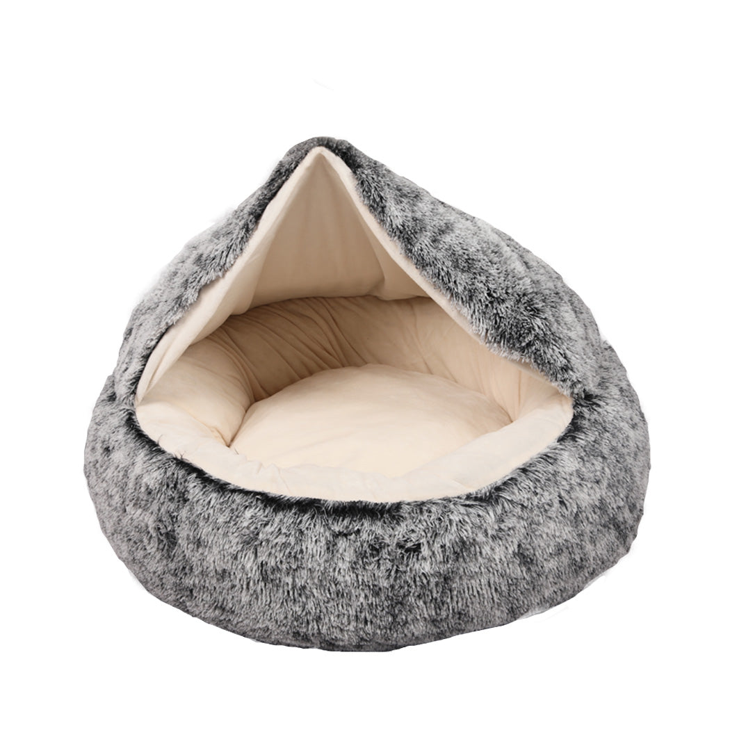 LARGE Dog Beds Pet Calming Warm Soft Plush - Charcoal