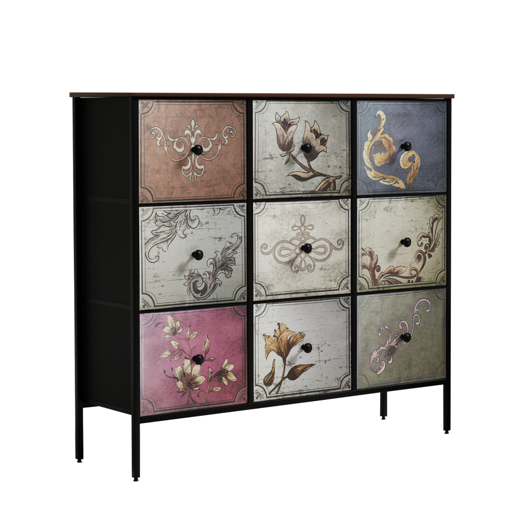 9 Chest of Drawers Storage Cabinet - Brown