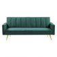 Mari 3-Seater Sofa Bed Convertible Velvet Lounge Recliner Couch Sleeper - Green