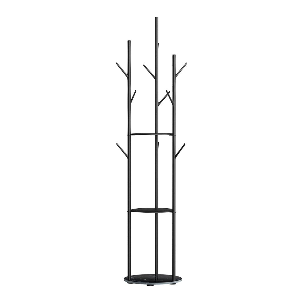 Coat Rack Clothes Stand 8 Hook Organizer - Black