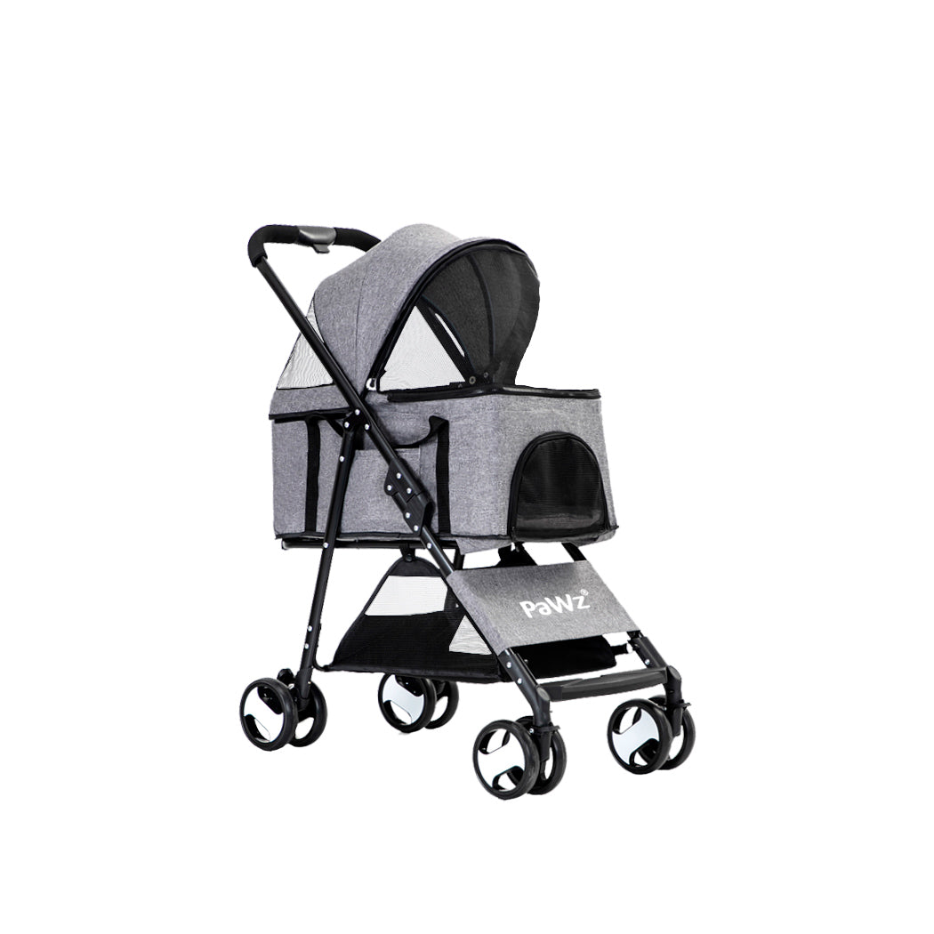 Pet Stroller Dog Cat Travel Carrier Pram Foldable Pushchair Outdoor Large