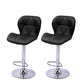 Set of 2 Orleans Bar Stools Kitchen Barstools PU Leather Chairs Gas Lift Swivel - Black