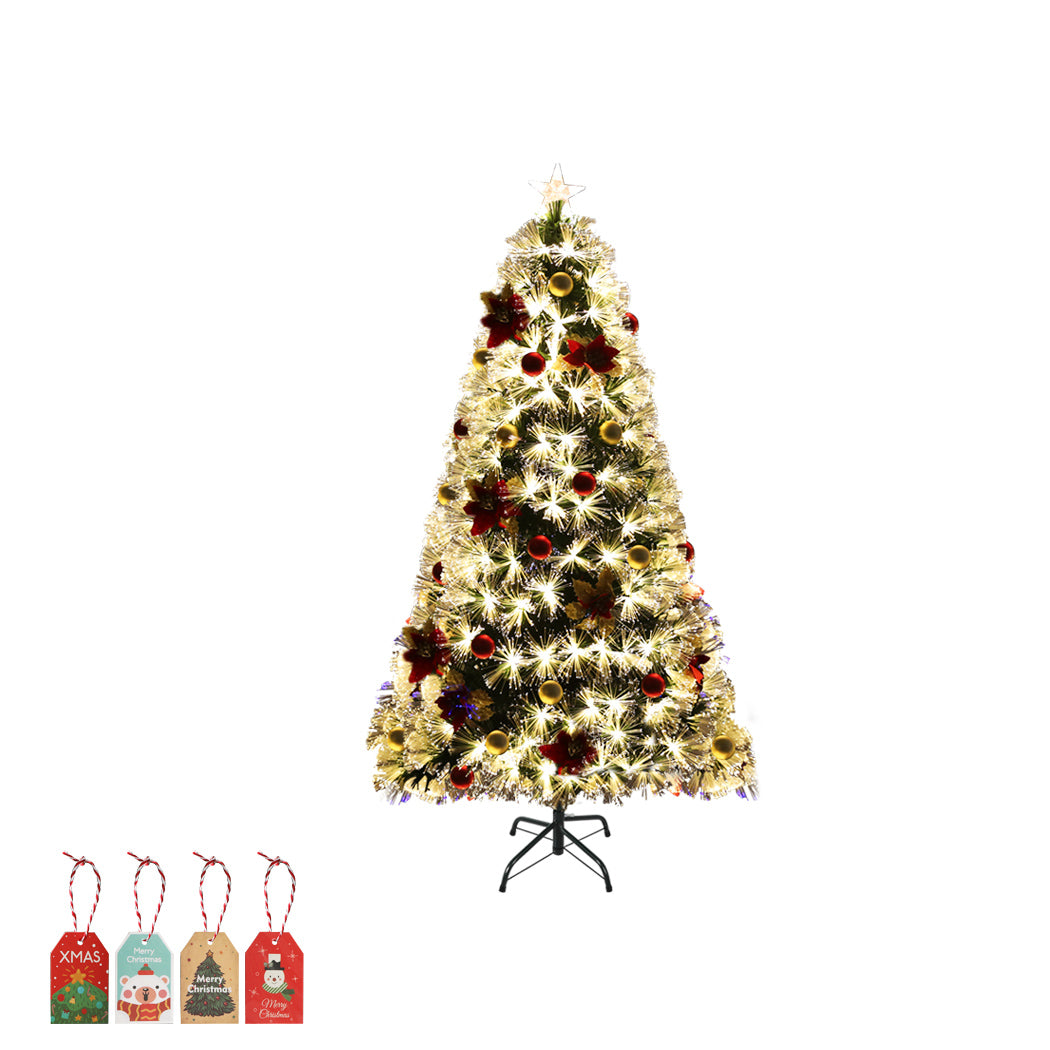 4ft 1.2m 130 Tips Christmas Tree Xmas Decorations Fibre Optic Multicolour Lights