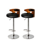 85cm Leipzig Kitchen Bar Stools Gas Lift Wooden Beech Stool Metal Barstools - Black & Silver