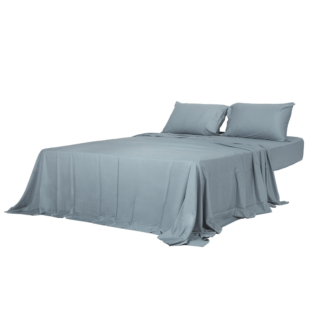 DOUBLE 4-Piece 100% Bamboo Bed Sheet Set - Grey