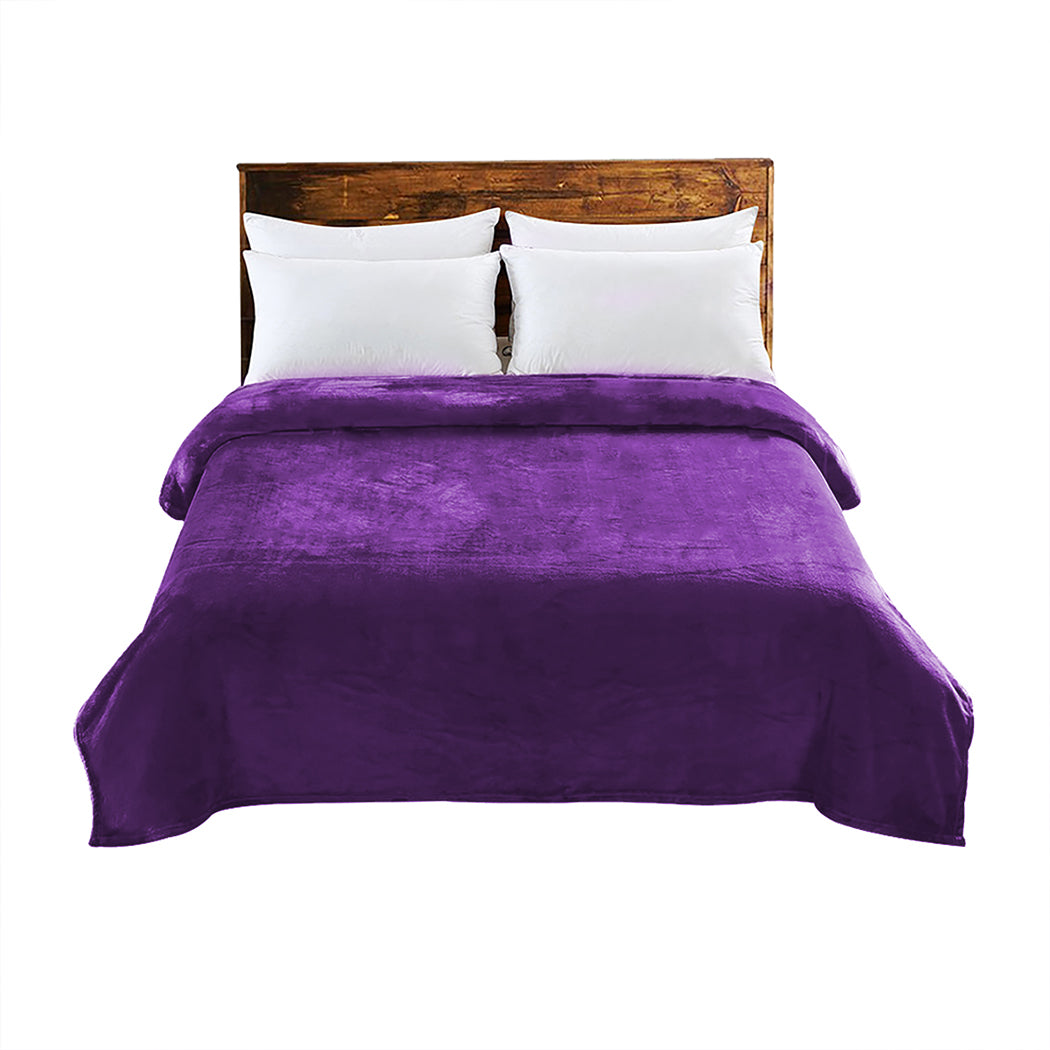 Waylon Throw Ultra-Soft Blanket 320gsm 220x240cm Warm - Aubergine