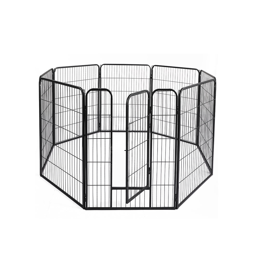 32'' 8 Panel Pet Dog Playpen Puppy Exercise Cage Enclosure Fence Cat Play Pen - Black