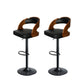 110.5cm Lille Bar Stools Kitchen Gas Lift Wooden Beech Stool Chair Swivel Barstools - Black