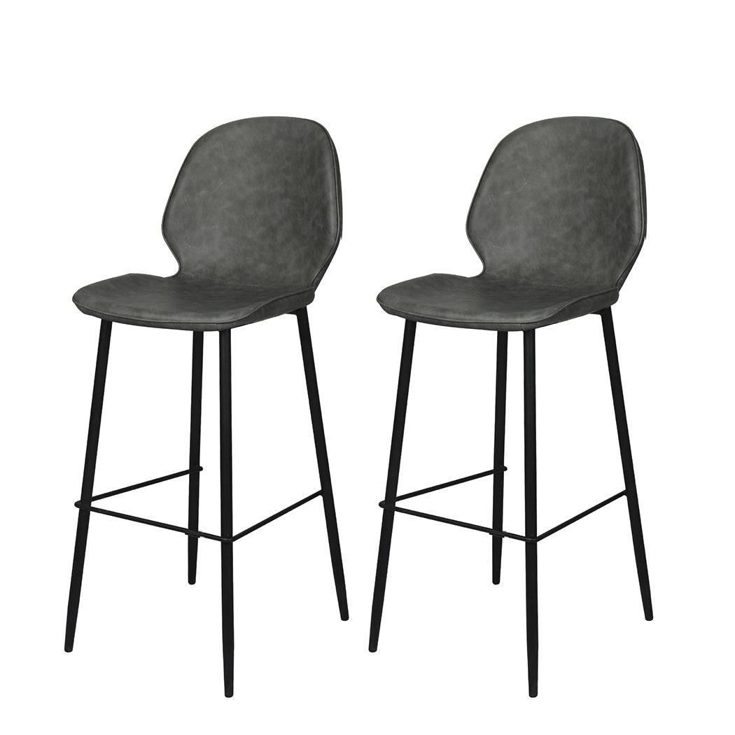 Set of 2 Zurich Bar Stool Barstools Counter - Grey