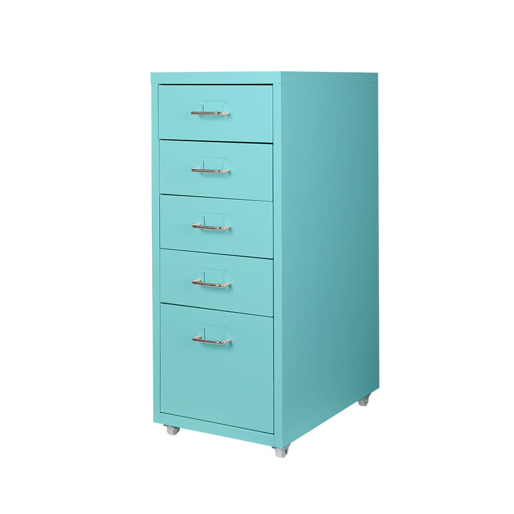 Levede 5 Drawer Office Cabinet Drawers Turquoise