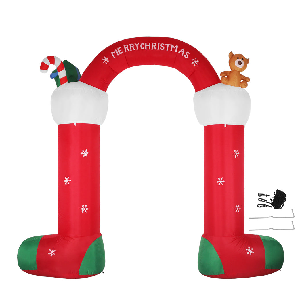 Stocking Arch 3M Christmas Inflatable Decor LED Lights Xmas Party
