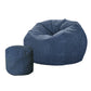 Bean Bag Chair Cover Home Game Seat Lazy Sofa Cover Large With Foot Stool