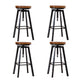 Set of 4 Catania Industrial Bar Stools Kitchen Stool Wooden Barstools Swivel Vintage - Wood