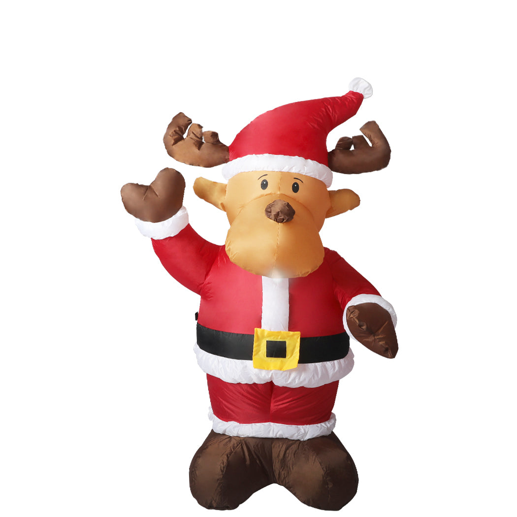 Santa Deer Christmas Inflatable Xmas Decorations - 1.35M