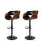 81.5cm Toulouse Bar Stools Kitchen Gas Lift Wooden Beech Stool Chair Swivel Barstools - Black