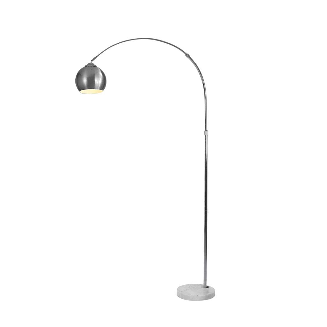 Modern Led Floor Lamp Stand Reading Light Height Adjustable Indoor Marble Base - Silver