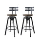 110cm Helsinki Industrial Adjustable Swivel Bar Stools with Back Wood Counter Chairs - Brown