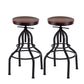 Set of 2 Versailles Bar Stools Stool Swivel Gas Lift Kitchen Wooden Dining Chair Chairs Barstools - Black & Brown