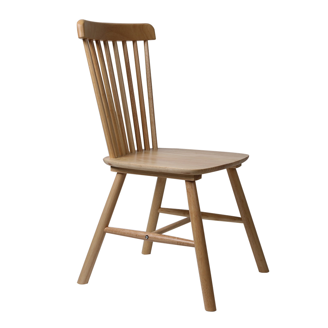 Olivia Set of 2 Dining Chairs Side Replica Kitchen Wood Furniture - Oak