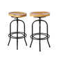 90cm Lorient Industrial Bar Stools Kitchen Stool Wooden Barstools Swivel Vintage Chair - Black & Wood