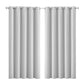 Set Of 2 Blockout Curtains Panels 3 Layers Eyelet Room Darkening 180X230Cm Grey