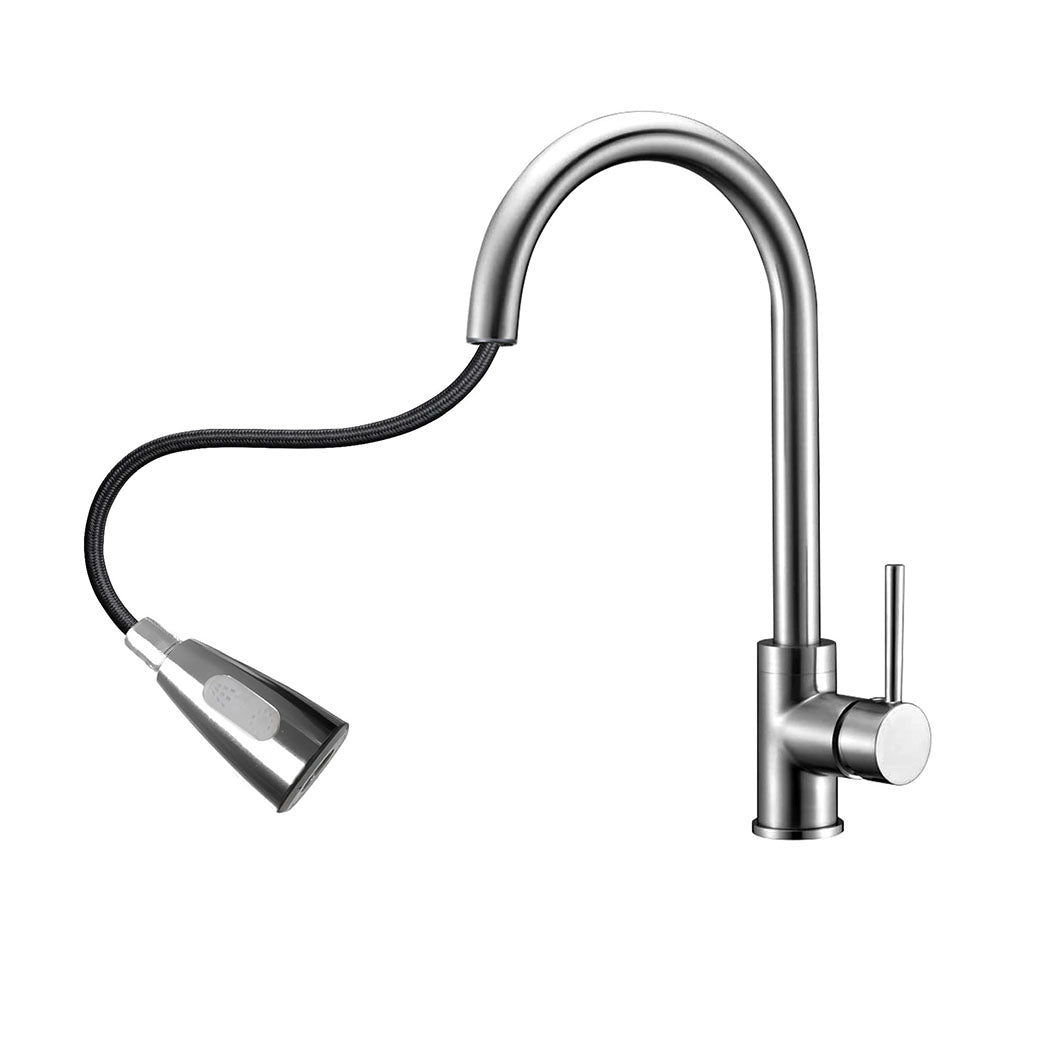 Kitchen Faucet Extender Tap Pull Out Brass Mixer Taps Sink Vanity Swivel Wels Silver