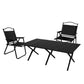 Folding Camping Table Chair Set - Black