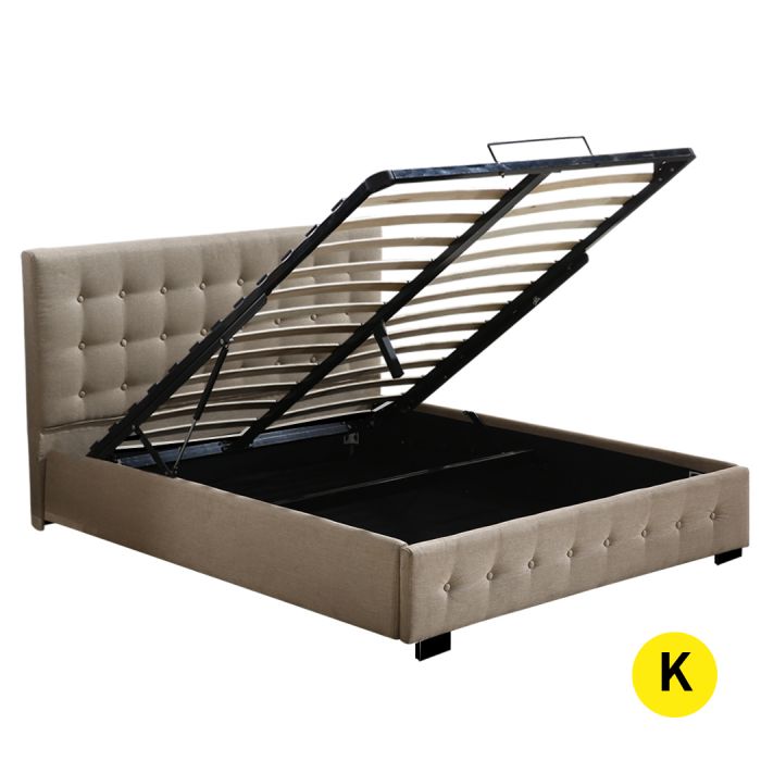 Sardon Bed & Mattress Package with 32cm  - Beige King