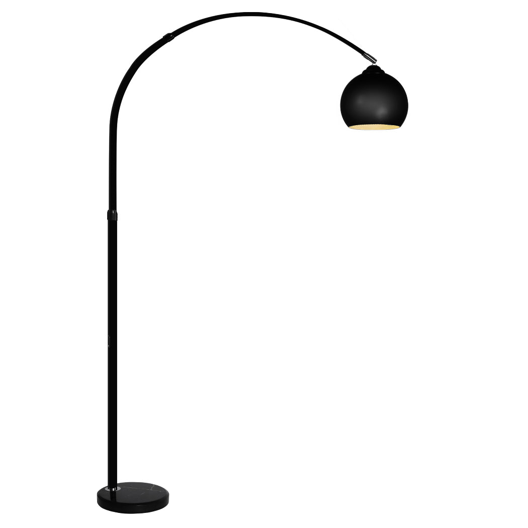 Modern Led Floor Lamp Stand Reading Light Height Adjustable Indoor Marble Base - Black