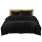 QUEEN 3-Piece Quilt Cover Set Bedspread Pillowcases - Black