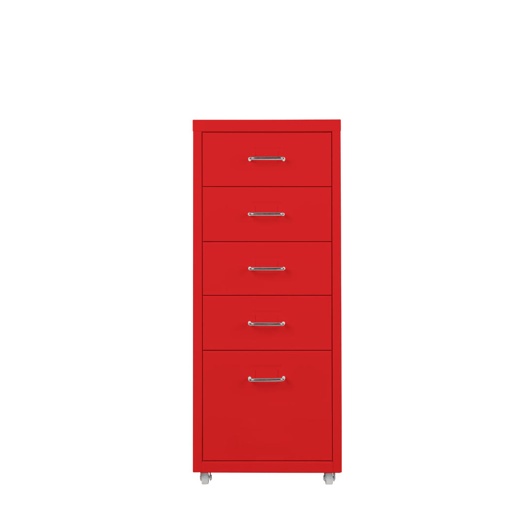 Levede 5 Drawer Office Cabinet Drawers Red