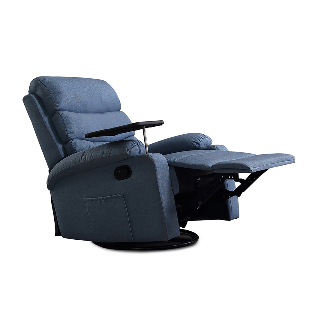 Niamh Massage Chair Recliner Chair Heated Lounge Armchair 360 Swivel - Blue