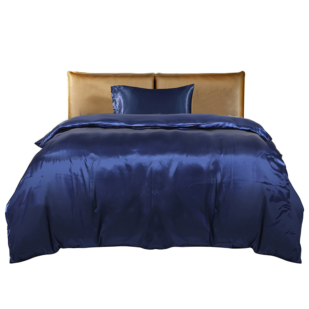 KING SINGLE Quilt Cover Set Bedspread Pillowcases - Summer Blue