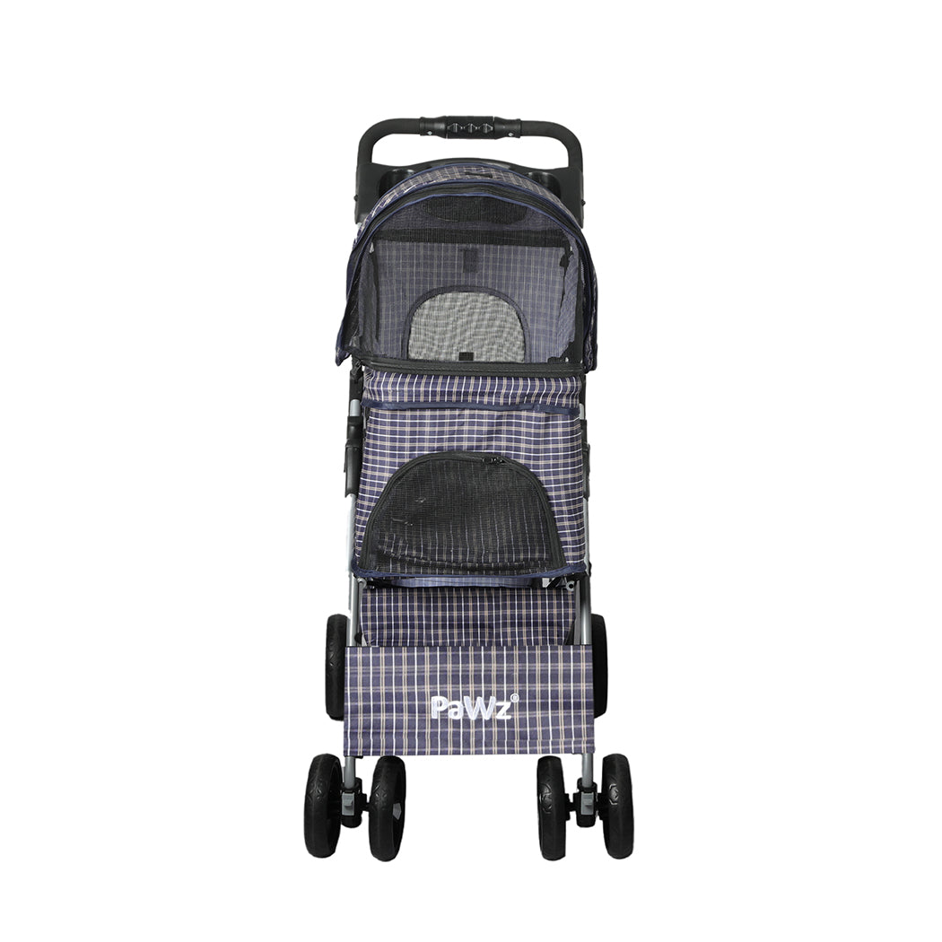 Pet Stroller 4 Wheels Dog Cat Cage Puppy Pushchair Travel Walk Carrier Pram