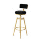 87cm Odesa Bar Stools Kitchen Stool Chair Swivel Barstools Velvet Padded Seat - Black