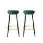 Set of 2 Amsterdam Upholstered Bar Stools Backless Velvet Kitchen Counter Chairs - Black Teal & Gold