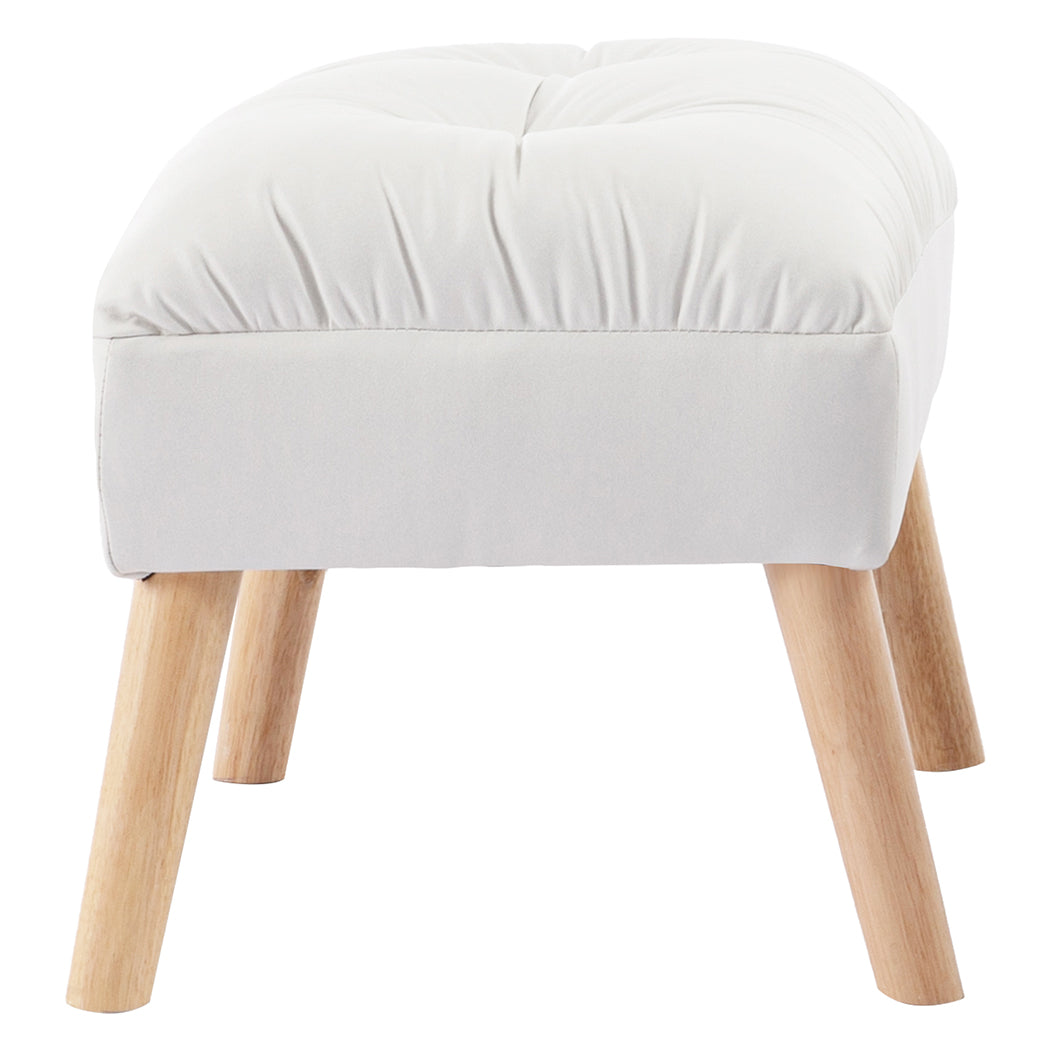 Accent Ottoman Chair Footstool - Cream