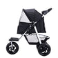 Pet Stroller Pram Dog Carrier Trailer Strollers 3 Wheels Foldable Large - Black Large