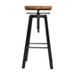 Set of 4 Catania Industrial Bar Stools Kitchen Stool Wooden Barstools Swivel Vintage - Wood