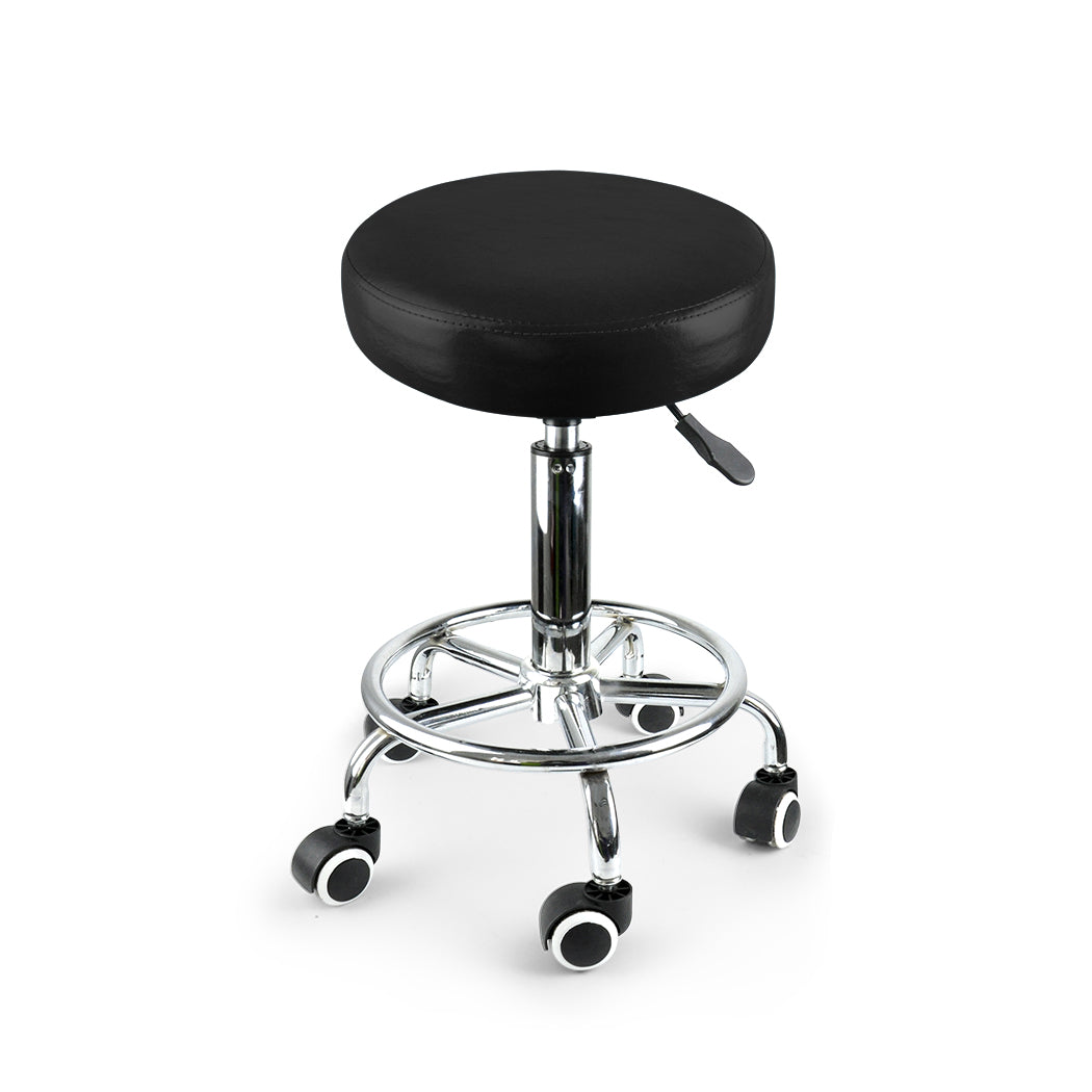 Set of 2 Swivel Salon Barstool Hairdressing Stool Barber Chair Equipment Beauty Black