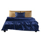 Single Dreamz Silky Satin Sheets Fitted Flat Blue